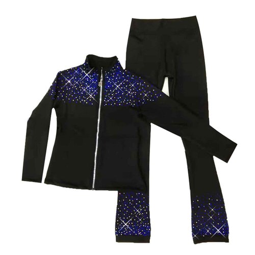 LIUHUO Figure Skating Training Pants Jackets Girls Fleece Shiny Colored Diamond Girl Comfortable Warm Coat