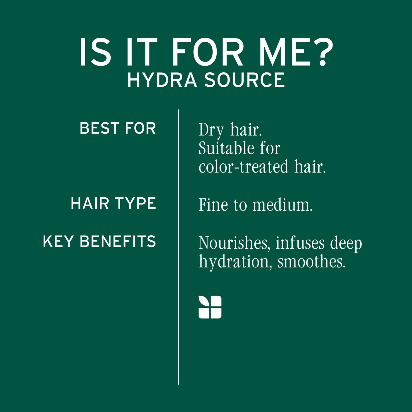Biolage Hydra Source Deep Treatment Mask - Nourishes & Smooths, For Dry Hair, Infused with Micro-Filtered Aloe Vera & Fermented