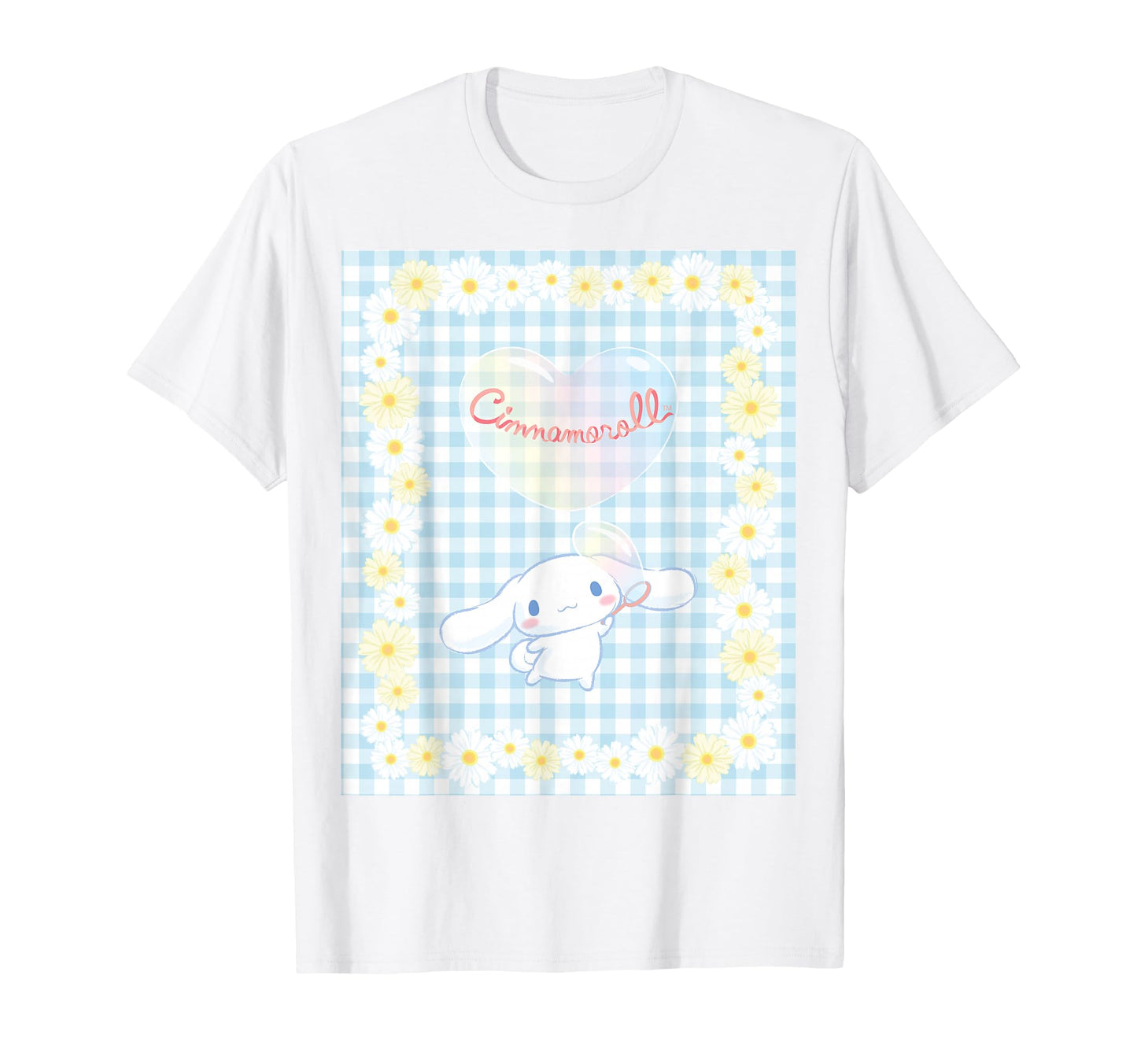 Cinnamoroll Bubble Blue Ginham Daisy T-Shirt