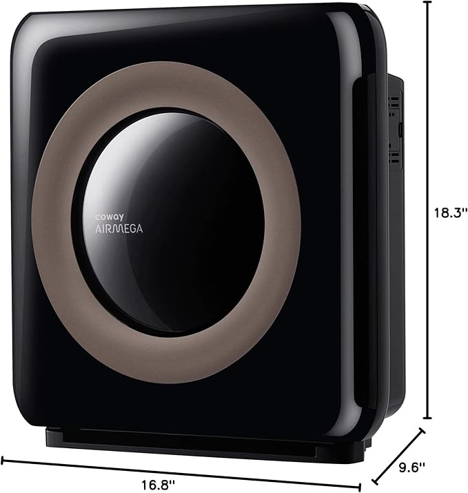 Coway Airmega AP-1512HHS App-Enabled Smart Technology, Compatible with Amazon Alexa True HEPA Air Purifier, Black/Bronze
