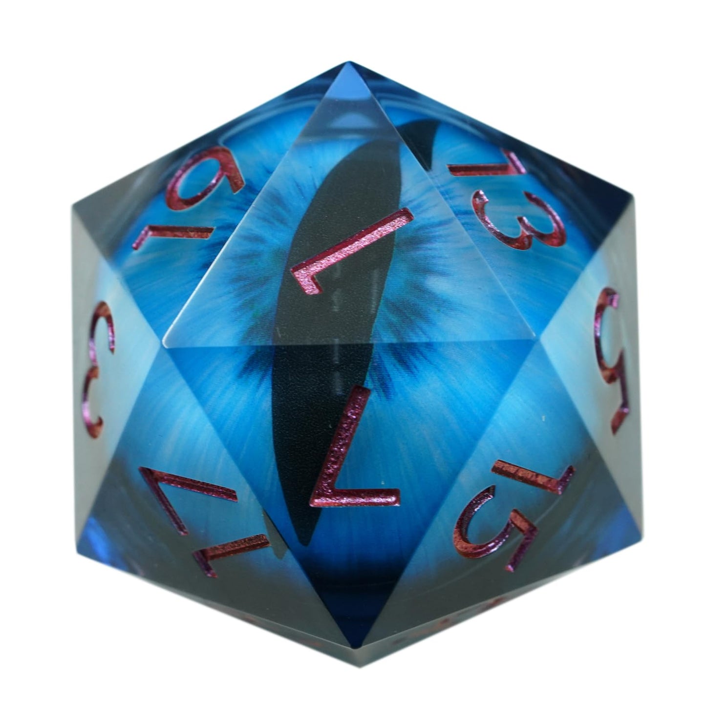 Sharp Edge Eyeball 50MM D20 Large Single Dice with Gift Case, Dragon Moving Eye Dice for Dungeons and Dragons (Light Blue Eyeball)