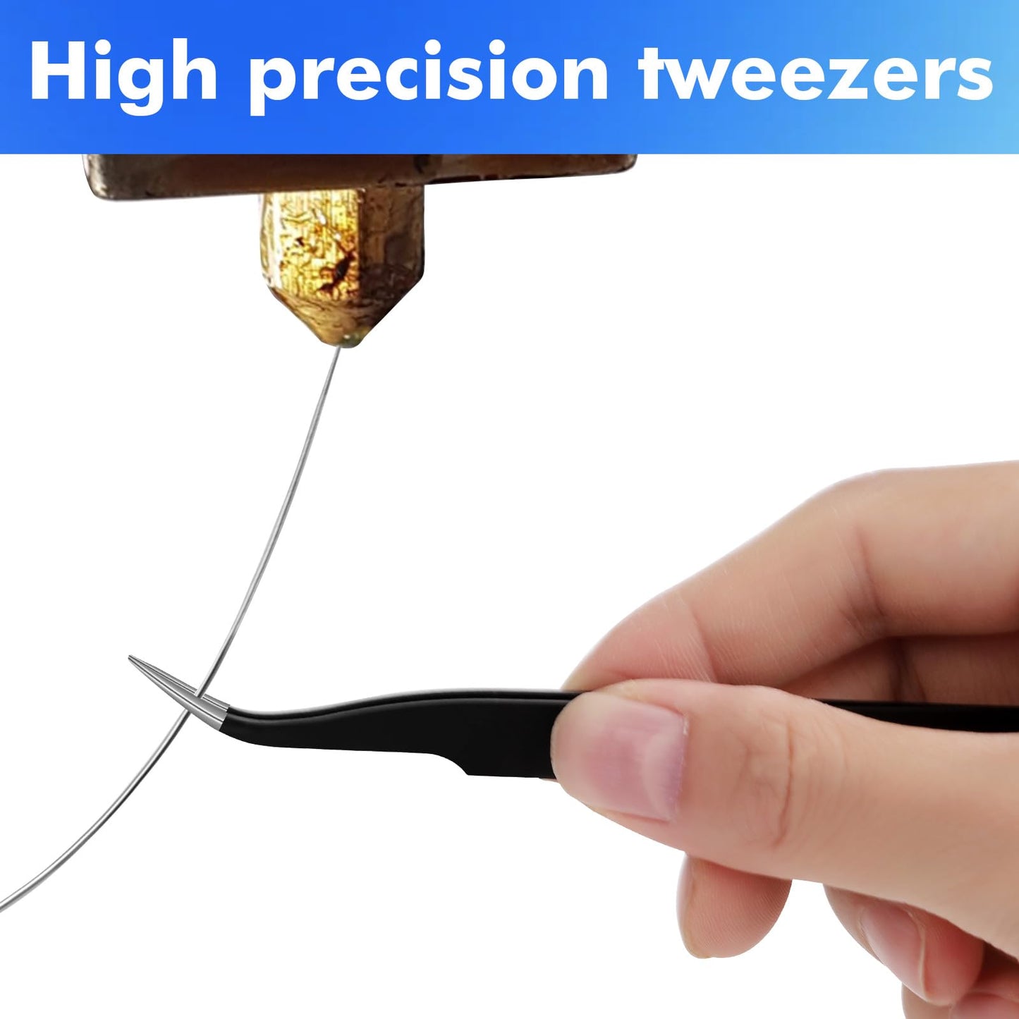 22PCS 3D Printer Nozzle Cleaning Kit, 3D Printer Cleaning Kit with 20x 0.4mm Stainless Steel Needles, 1 Precision Tweezer & Copper Wire Brush, Universal Clog Removal Tool for 3D Printers