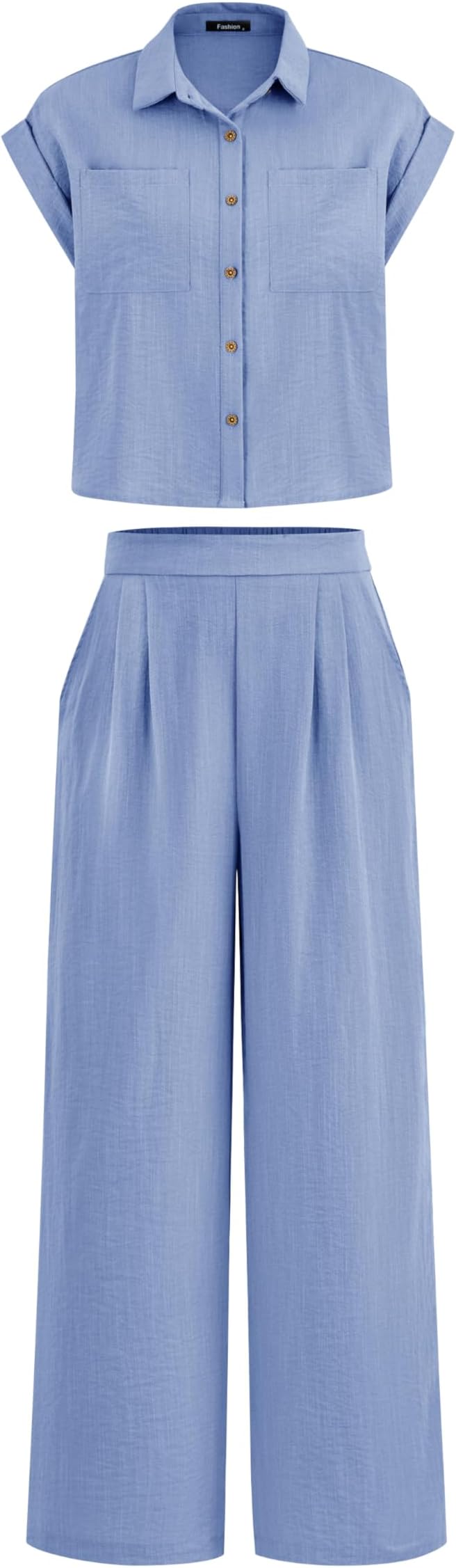 PRETTYGARDEN Womens 2 Piece sets Summer Cap Sleeve Tops Palazzo Pants Dressy Casual Vacation Travel Outfits Tracksuits