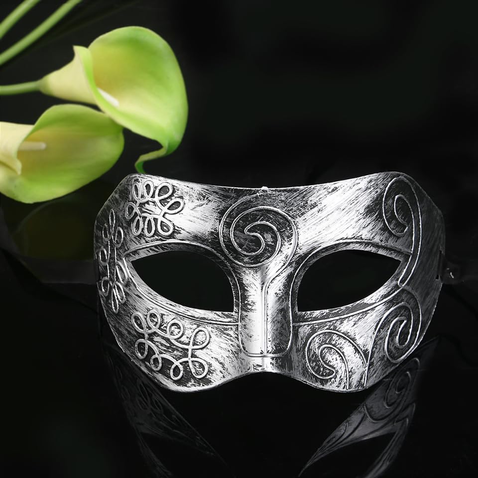 LUOEM Masquerade Face Mask Cool Men Greek Roman Fighter Masquerade Cosplay Mask for Fancy Dress Accessory/Masked Ball/Hall...