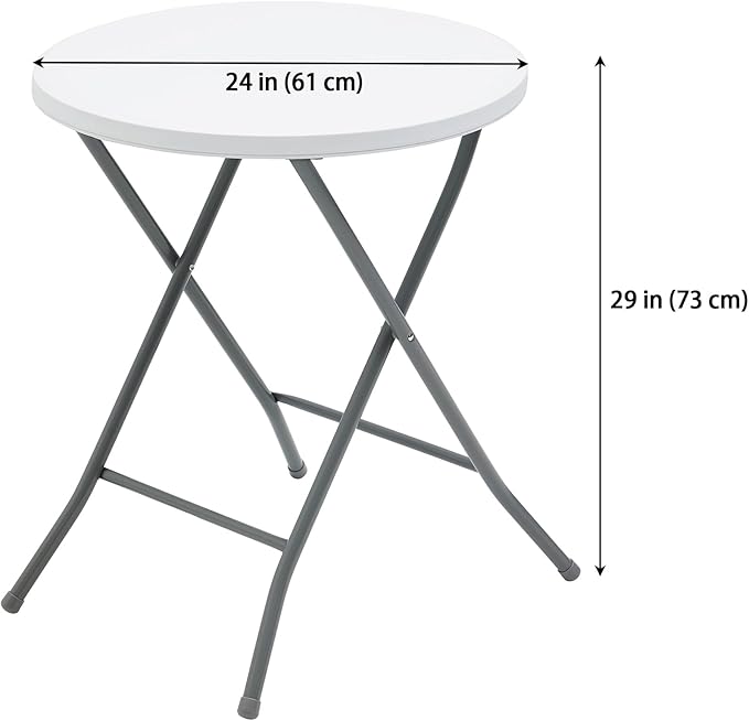 24 Inch,Portable Folding Bar Table,Folding Table Suitable for Indoor/Outdoor Use, Perfect for Courtyards, Gatherings, and Corners, White