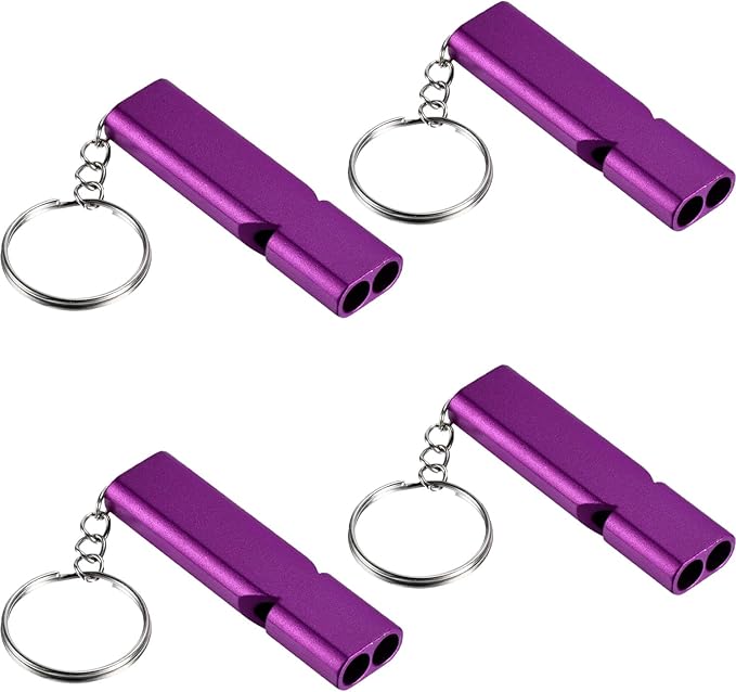 Premium Extra Loud Whistles for Camping Hiking Hunting Outdoors Sports and Emergency Situations, Sturdy but Light Aluminiu...