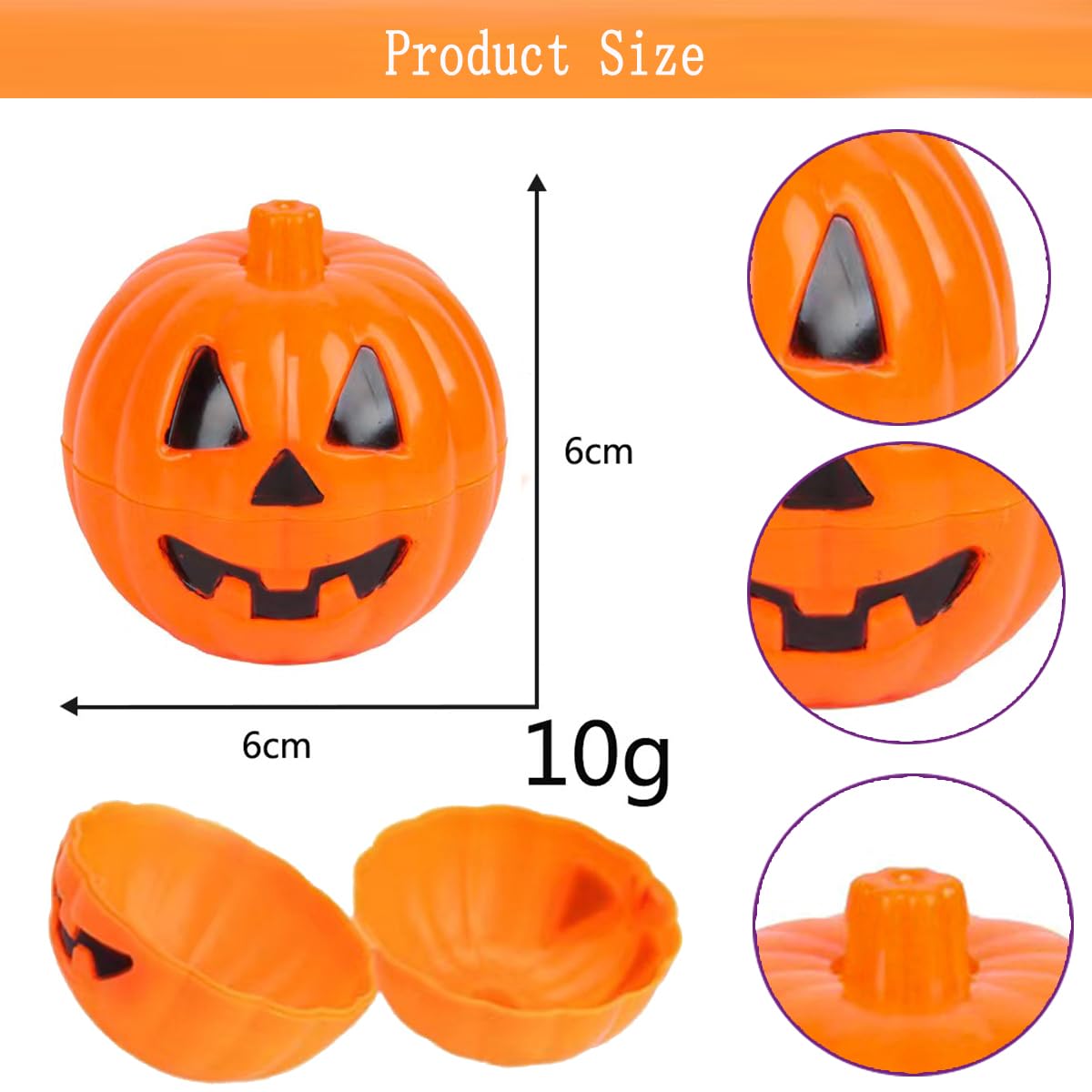Ncozwo Halloween Plastic Pumpkin Storage Mini Fillable Pumpkin Container Candy Holder Containers for Halloween Thanksgiving Day Mini Gift Holder Props（12 Pcs）