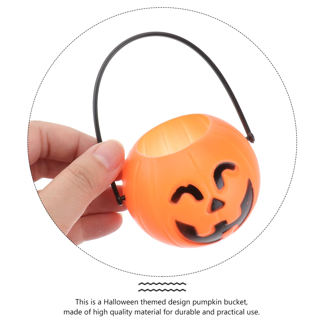 Cabilock 36pcs Halloween Mini Pumpkin Bucket, Plastic Trick Treat Candy Holder for Kids Halloween Party Supplies, Smiling Eyes Pumpkin Pail for Candy Storage and Decorations