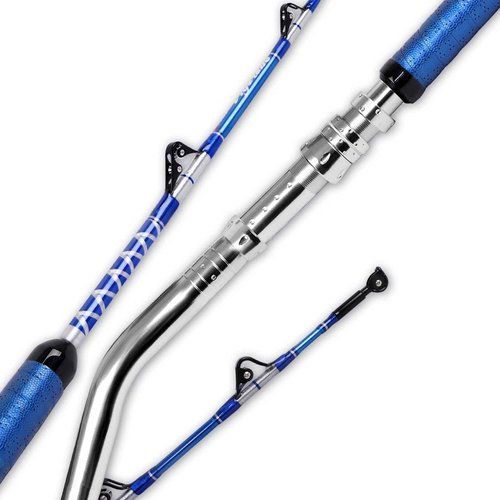 Fiblink Bent Butt Fishing Rod 2-Piece Saltwater Offshore Trolling Rod (5'6"-50-80lbs Roller Guides)