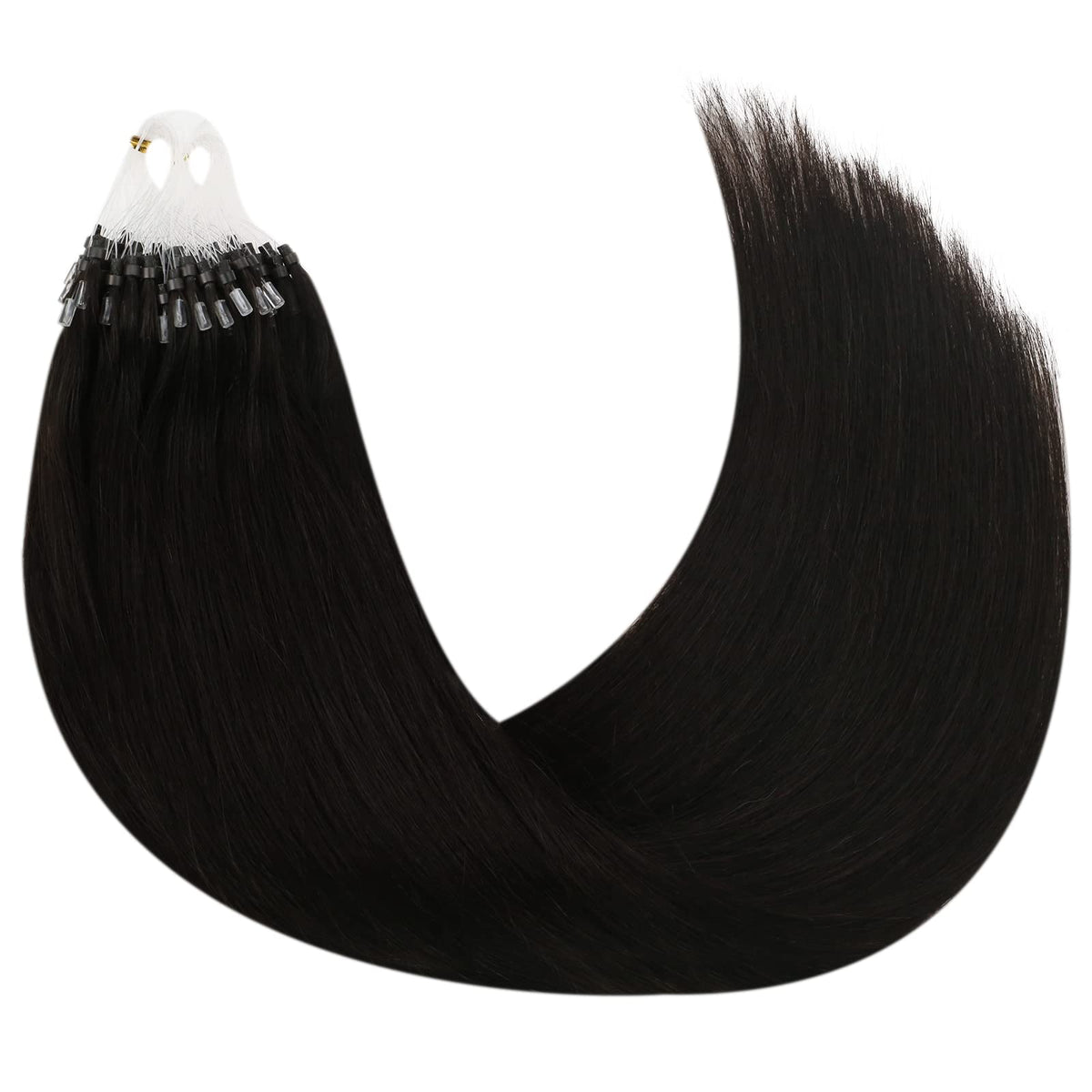 Easyouth Micro Hair Extensions Human Hair Brown Microlink Extensions Real Hair Dark Brown Micro Beads Hair Extensions Human Hair