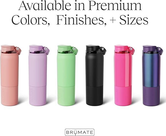 BrüMate Rise 25oz Water Bottle With 100% Leakproof Covered Silicone Straw | Insulated Stainless Steel Water Bottle | Cup-Holder Friendly | Fast Flow | Soft Sip Silicone Spout | BPA-Free (Java)
