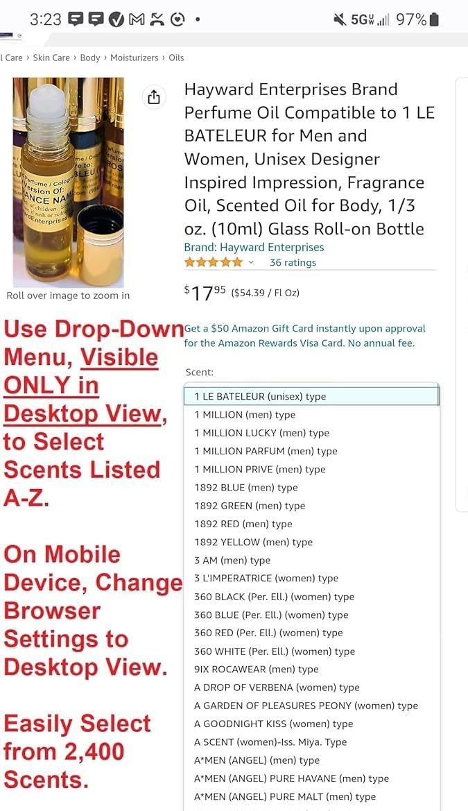 HYWD Enterprises Perfume Oil Compatible to F*CKING FABULOUS for Men and Women, Unisex Fragrance Rendition, Eau de Parfum, 1/3 oz