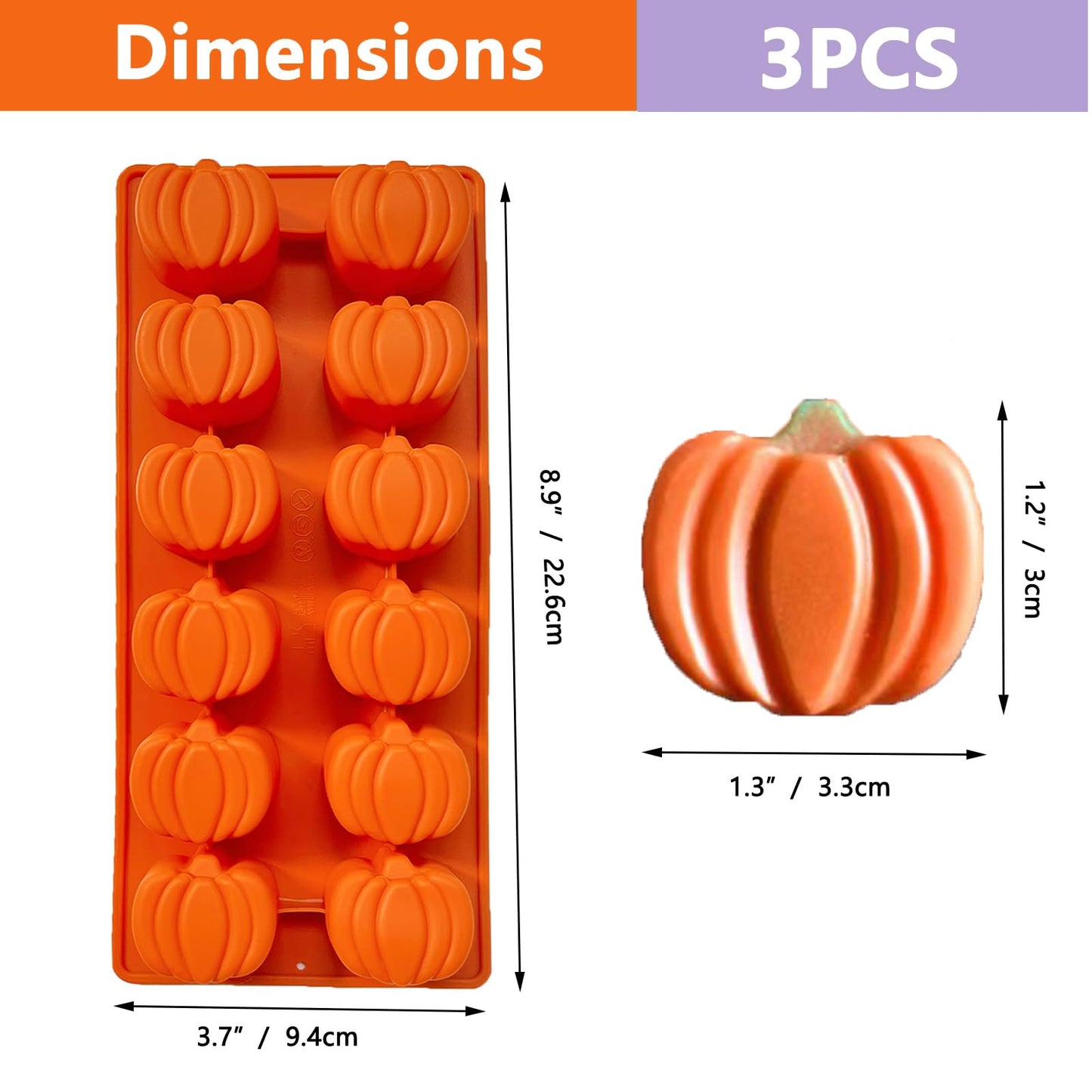 Copzievkae Falls Silicone Molds - Autumn Chocolate & Candy Mold, 12 Cavity Pumpkin Shaped for DIY Cake Decoration & Wax Soap