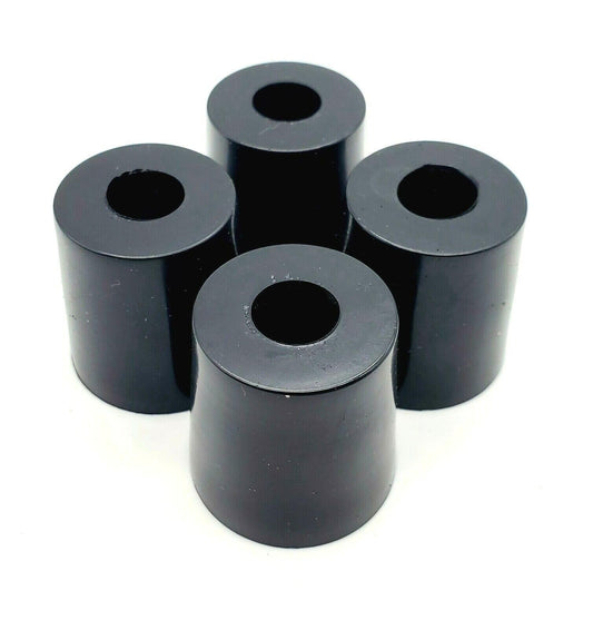 1 1/4 Tall X 1 1/4 Wide Base Round Rubber Feet Screw In Bumpers For Guitar Amps, Equipment, And Furniture (8 Pack)