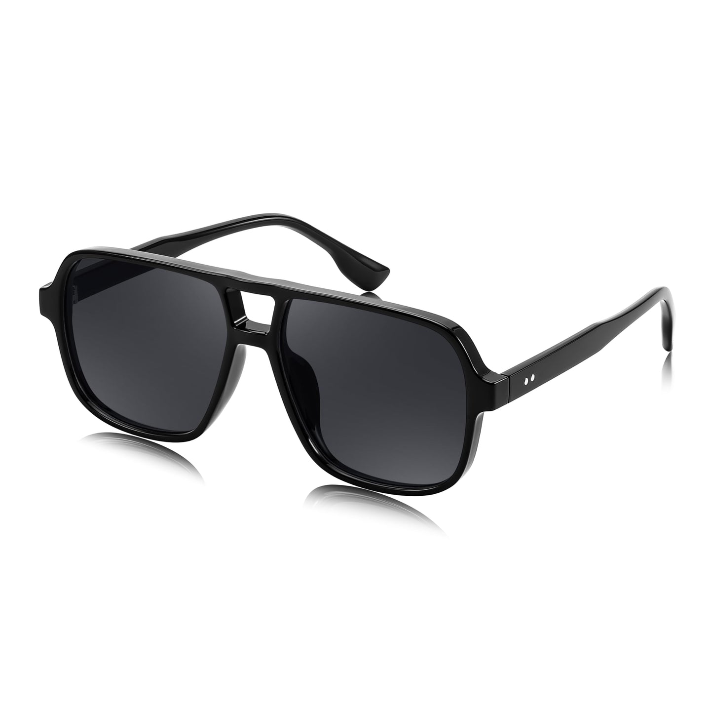 FEISEDY Retro Square Pilot Sunglasses Women Men 70s Vintage Trendy Plastic Frame Sun Glasses B4158