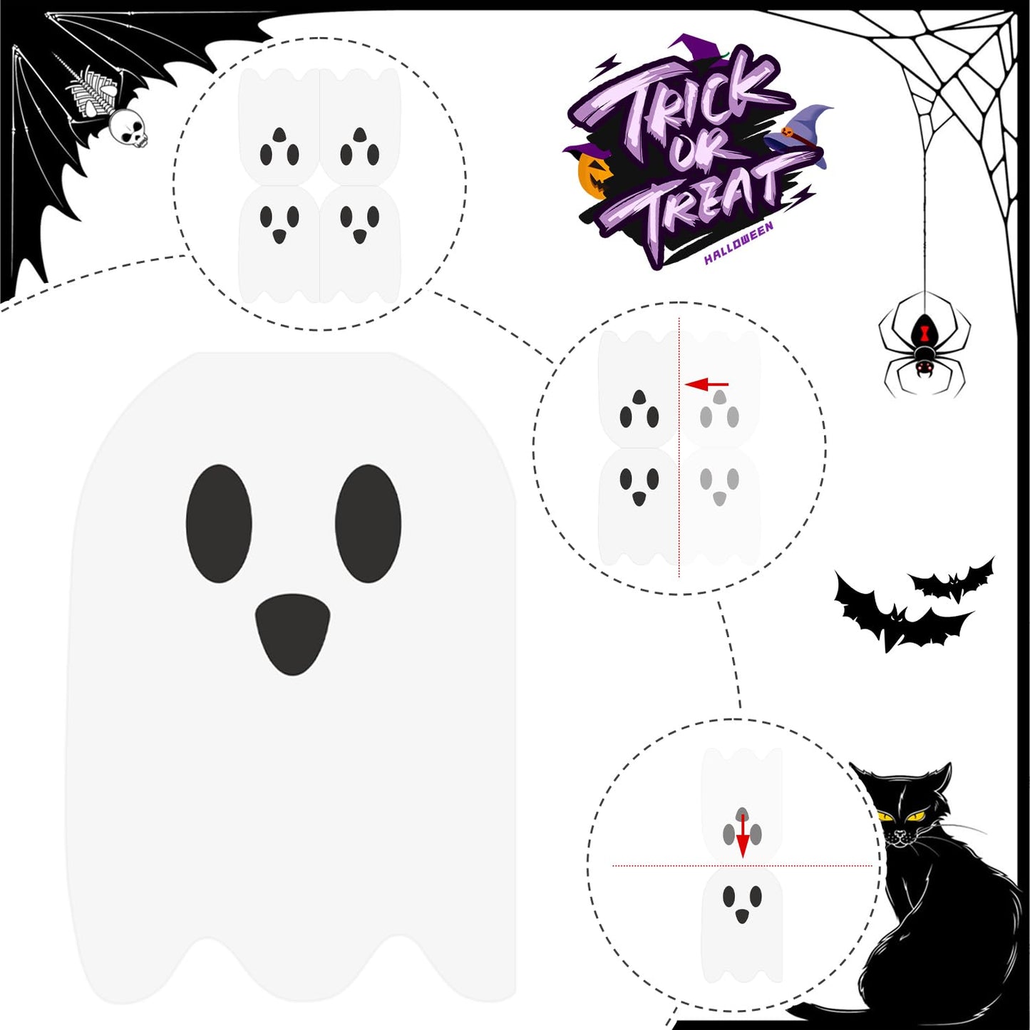 SULOLI 100 Pcs Ghost Napkins Halloween Napkins, Halloween Paper Napkins 2 Ply Disposable cocktail Napkins Tableware Decoration for Halloween Party Supplies