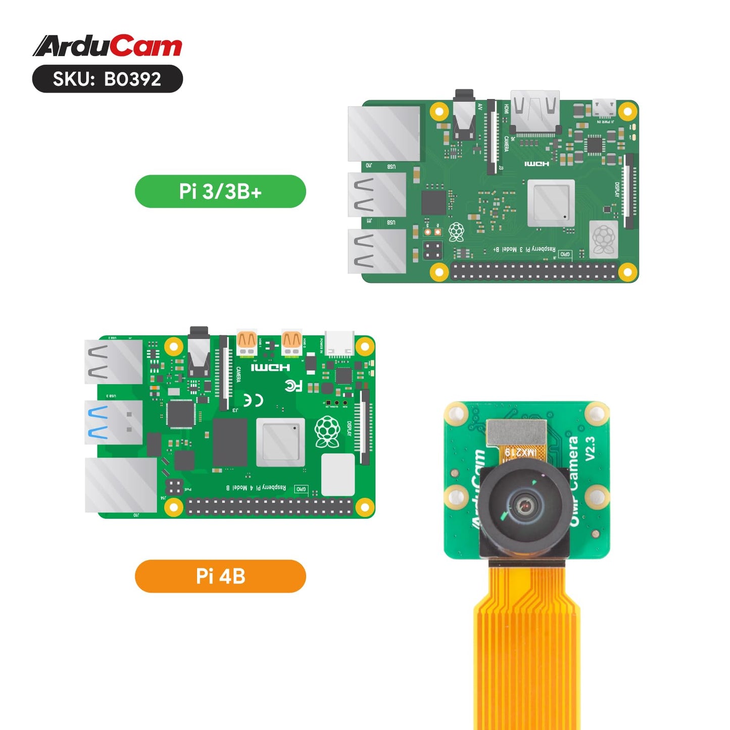 Arducam 8Mp Imx219 175 Degree Ultra Wide Angle Camera For Raspberry Pi, Compatible With Pi 5, 4 Model B, 3/3B+, And Zero 2W
