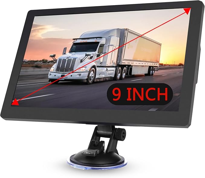 9" Truck GPS Navigator for Car RV – HD Touchscreen, Custom Truck Routing, Free Lifetime 2026 Maps (US/Canada/Mexico), Lane...