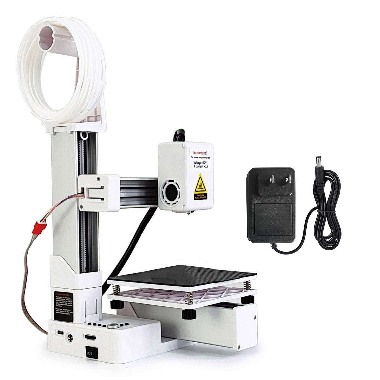 Compact 3D Printer for Beginner, Small 3D Printers with Preloaded, 4x4x4in, Fast Heating PLA TPU 3D Printer for Educational Innovative Projects (White)