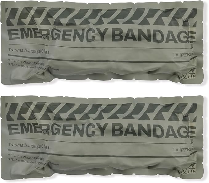 RHINO RESCUE 6" Israeli Style Emergency Bandage, Compression Trauma Wound Dressing, Medical Sterile Vacuum Sealed, Combat ...
