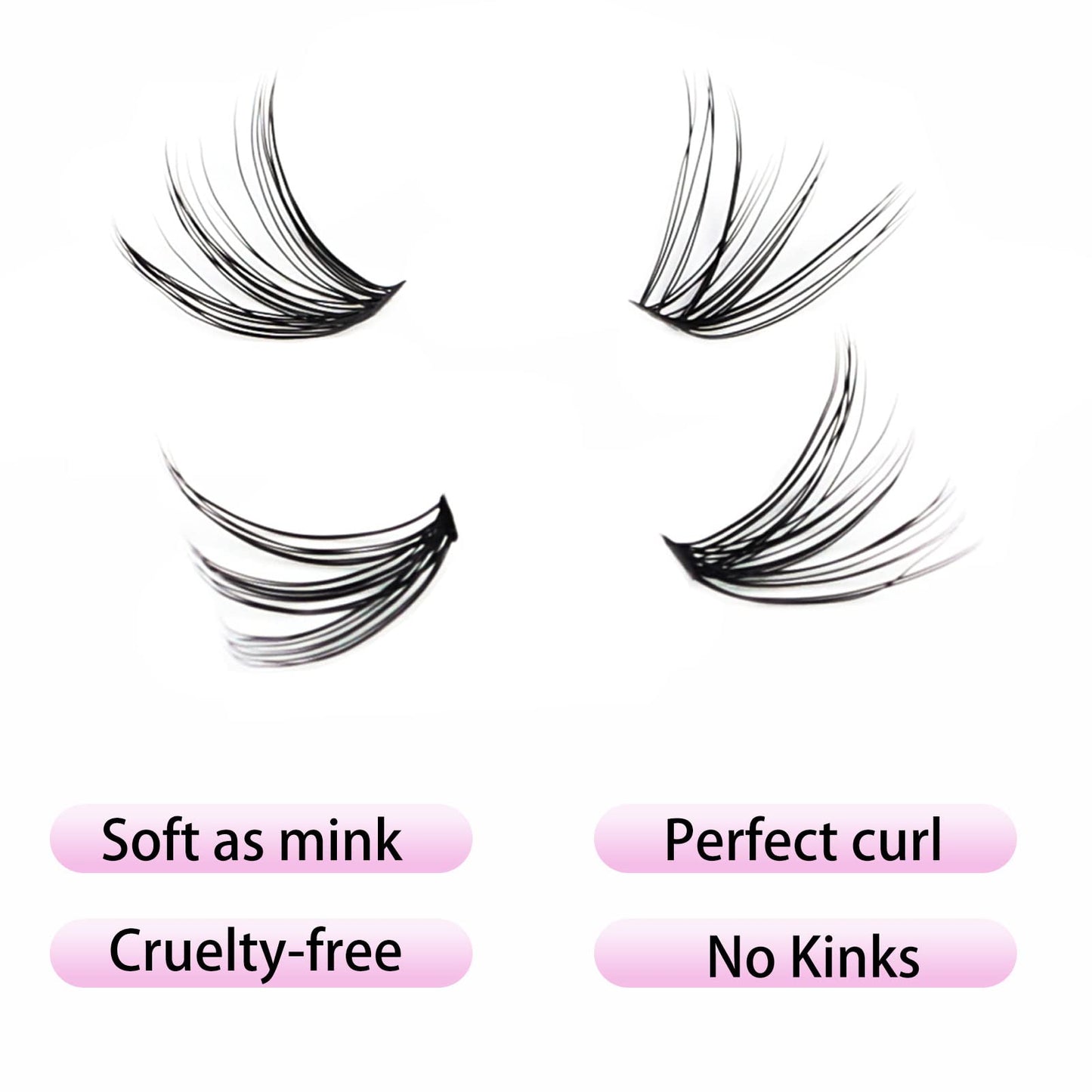Eyelash Clusters LAUBESS Lash Clusters Individual Lashes Cluster Eyelash Extensions DIY at Home Waterproof Cluster Lashes (30D-D
