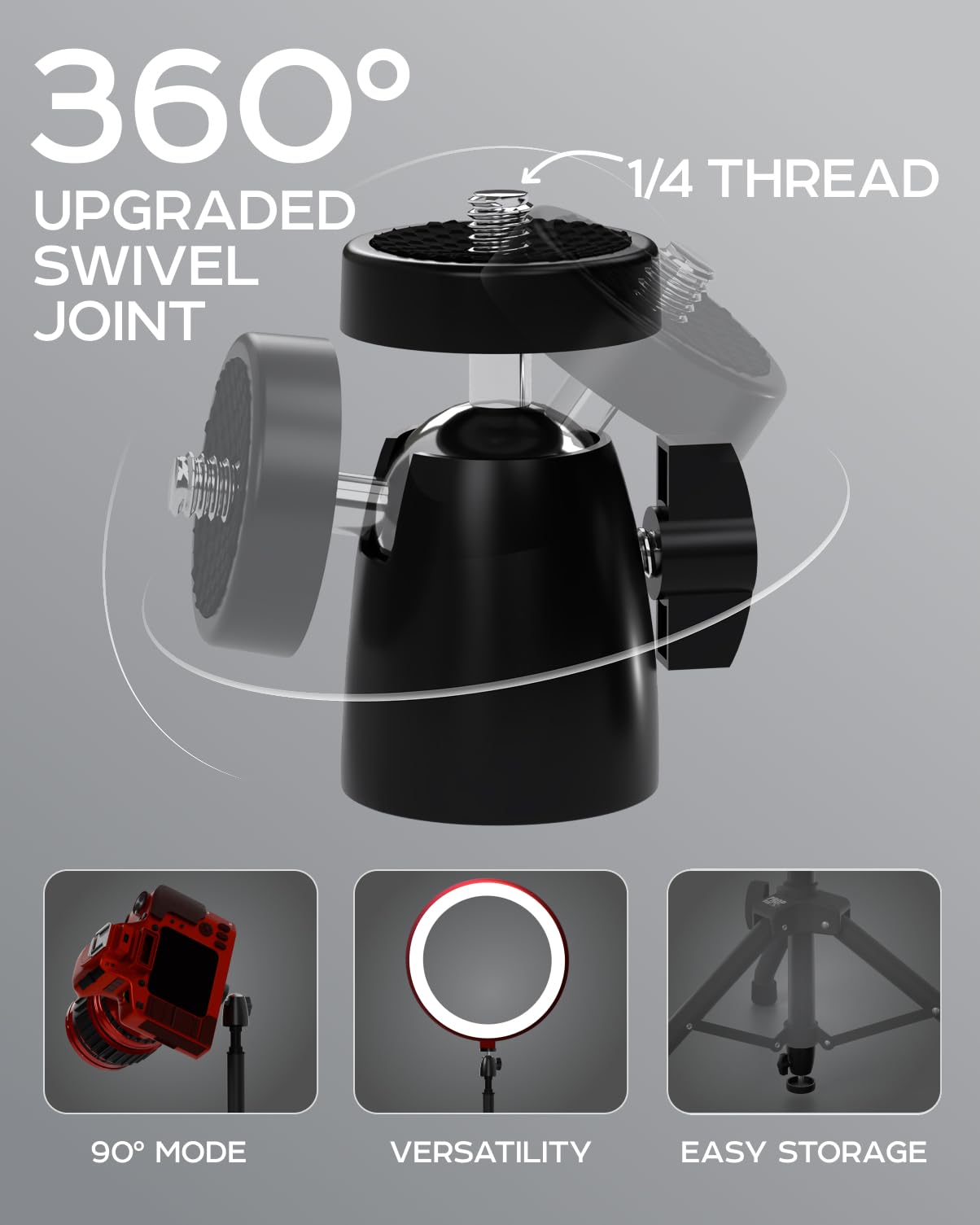 Projector Tripod Stand, Height Adjustable 27" to 62" & Floor Projector Stand, Portable Laptop Stand, Camera & Light & Ball-Joint – Well-Made, Easy-to-Adjust, DJ Rack & Music or Movie stand