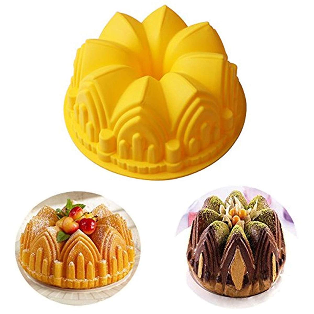 FantasyDay 8.6'' Crown Castle Cake Mold Silicone Baking Molds Party Cake Bakeware for Your Birthday Dessert, Cake, Bread, Tart, Pie, Flan and More #2