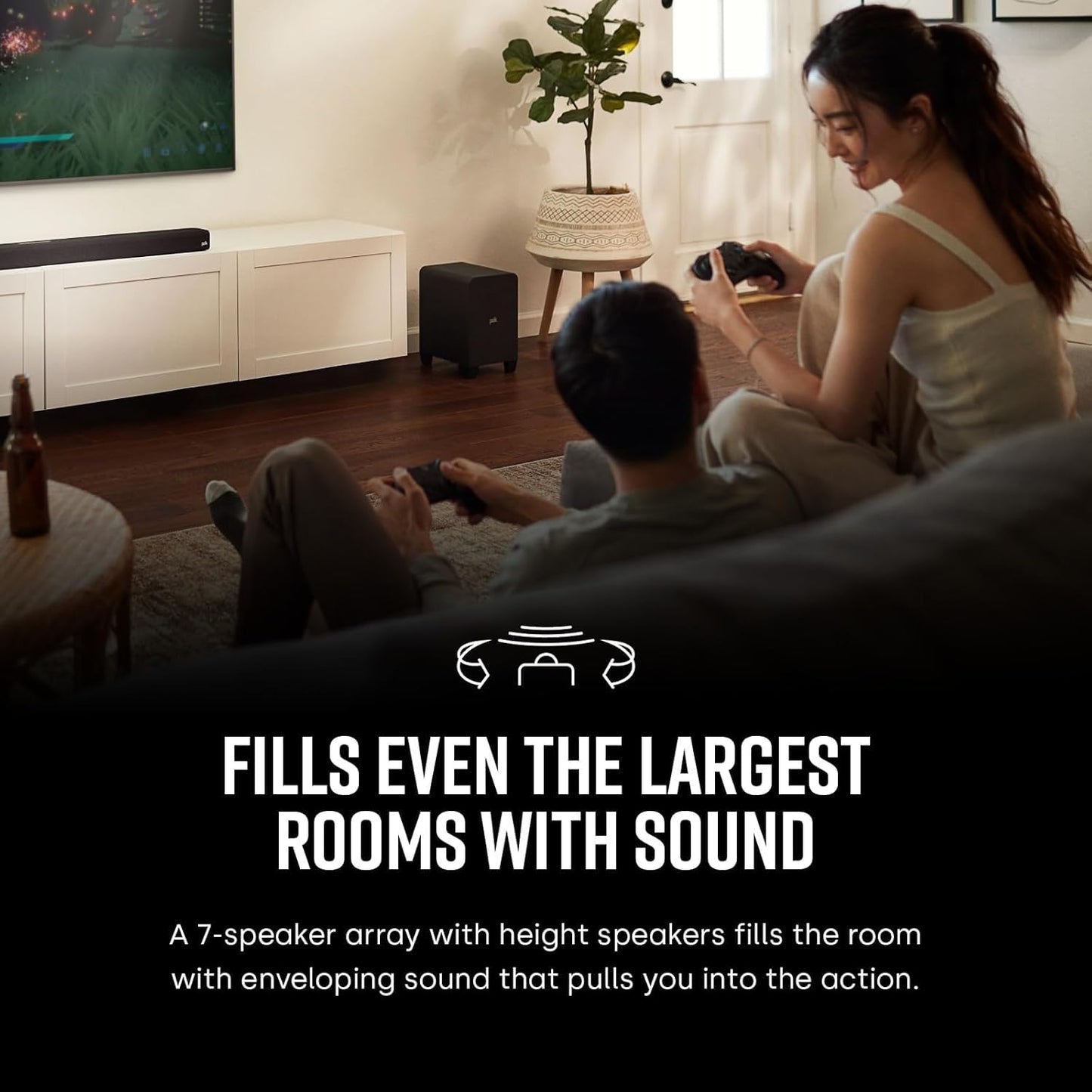 Polk Audio Signa S4 TV Sound Bar with Subwoofer - Dolby Atmos Audio VoiceAdjust & BassAdjust Technology, HDMI eARC, Wireless Subwoofer works with 8K, 4K, & HD TVs, Bluetooth, Wireless Streaming