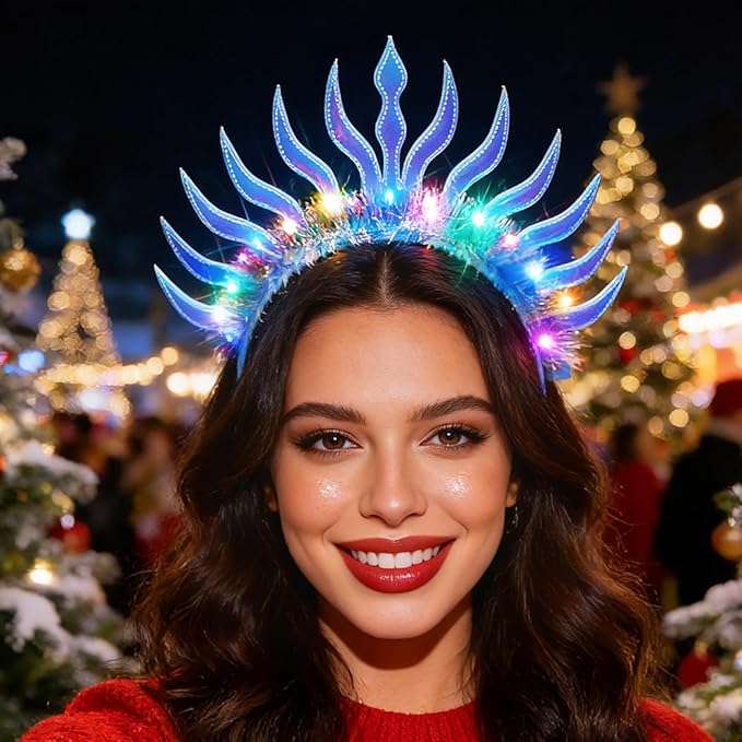 Urieo Light Up Halo Headband Glowing Festival Christmas Hair Accessories
