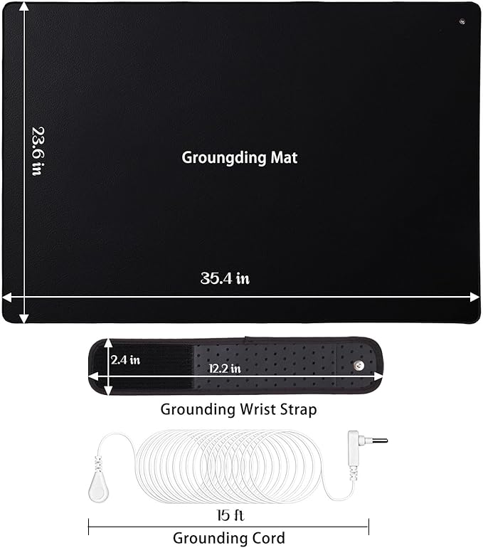 Grounding Mat,Grounding Wrist Strap,Reconnect to The Earth Improve Sleep Help with Anxiety,Grounding Mat at Home, Work, Yoga Mat