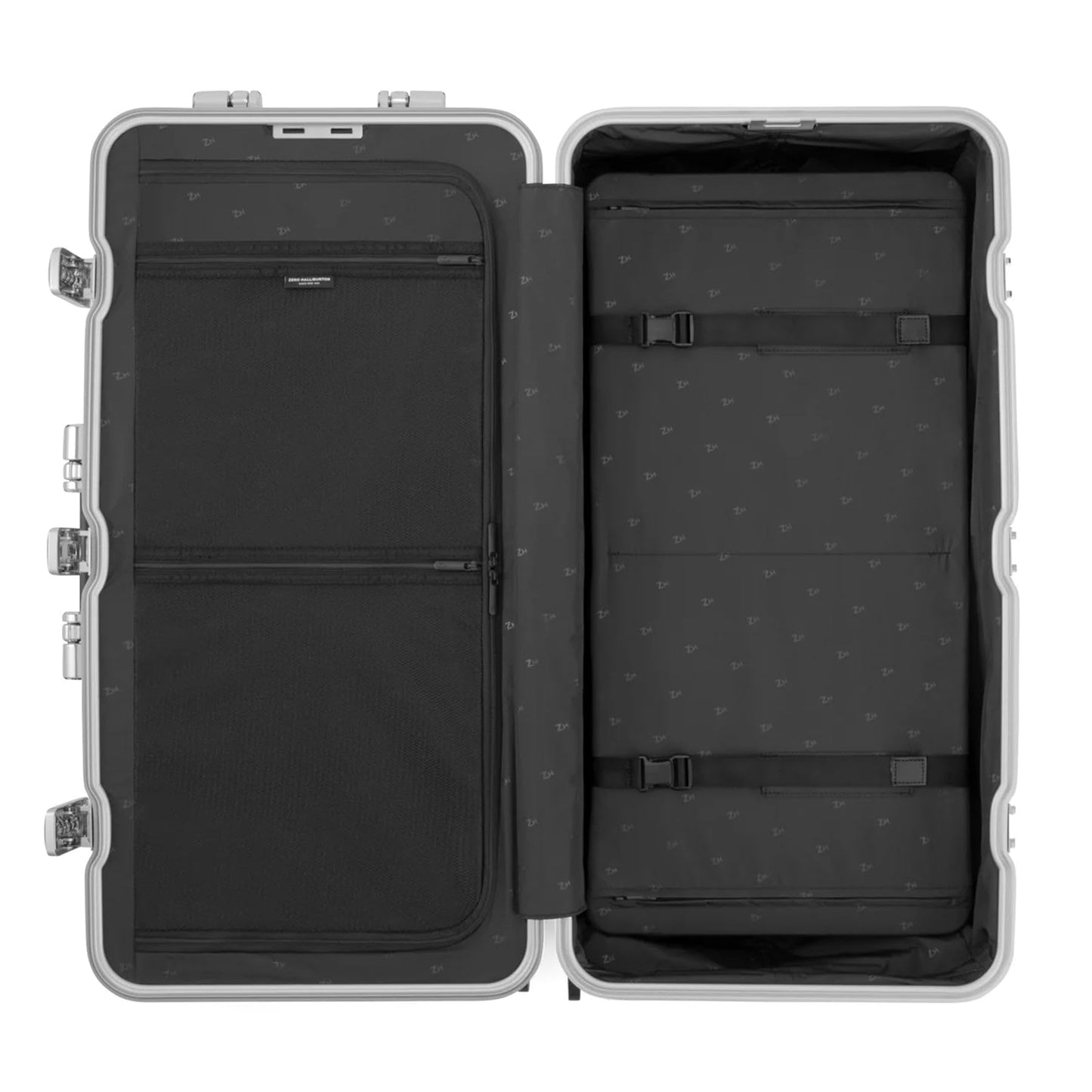ZERO Halliburton Classic Aluminum 3.0 - Portable Trunk 99L – Large Aluminum Checked Luggage with Wheels, TSA Lock, and Spacious Interior for Long Trips SILVER