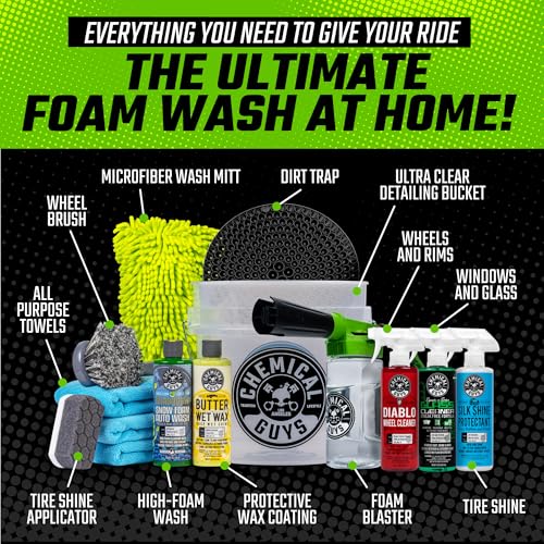 Chemical Guys Car Wash Kit 14-Pc Arsenal Builder - with Foam Blaster, Wash Bucket, Towels, Applicators, and 16 oz Soaps, W...