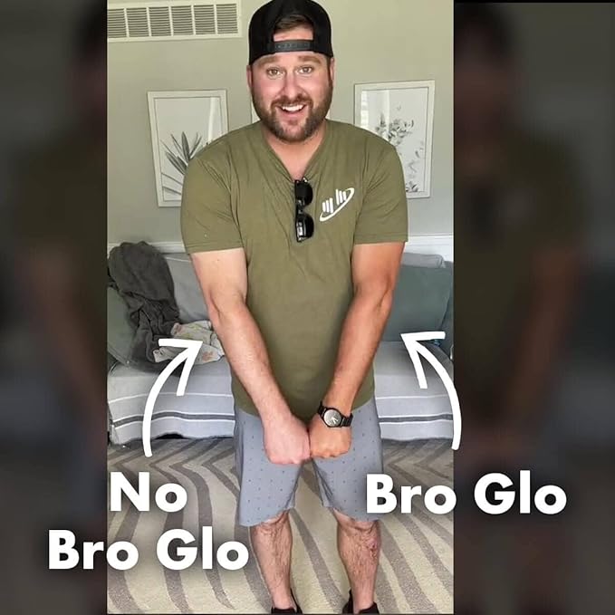 Bro Glo Self Tanner for The Boys - Quick Application Foam Mousse Easy Sunless Tan For Face and Body Oil Free Water Based Faster Skin Drying Natural Sun Kissed Bronze Color Perfect Men 6.76 FL oz
