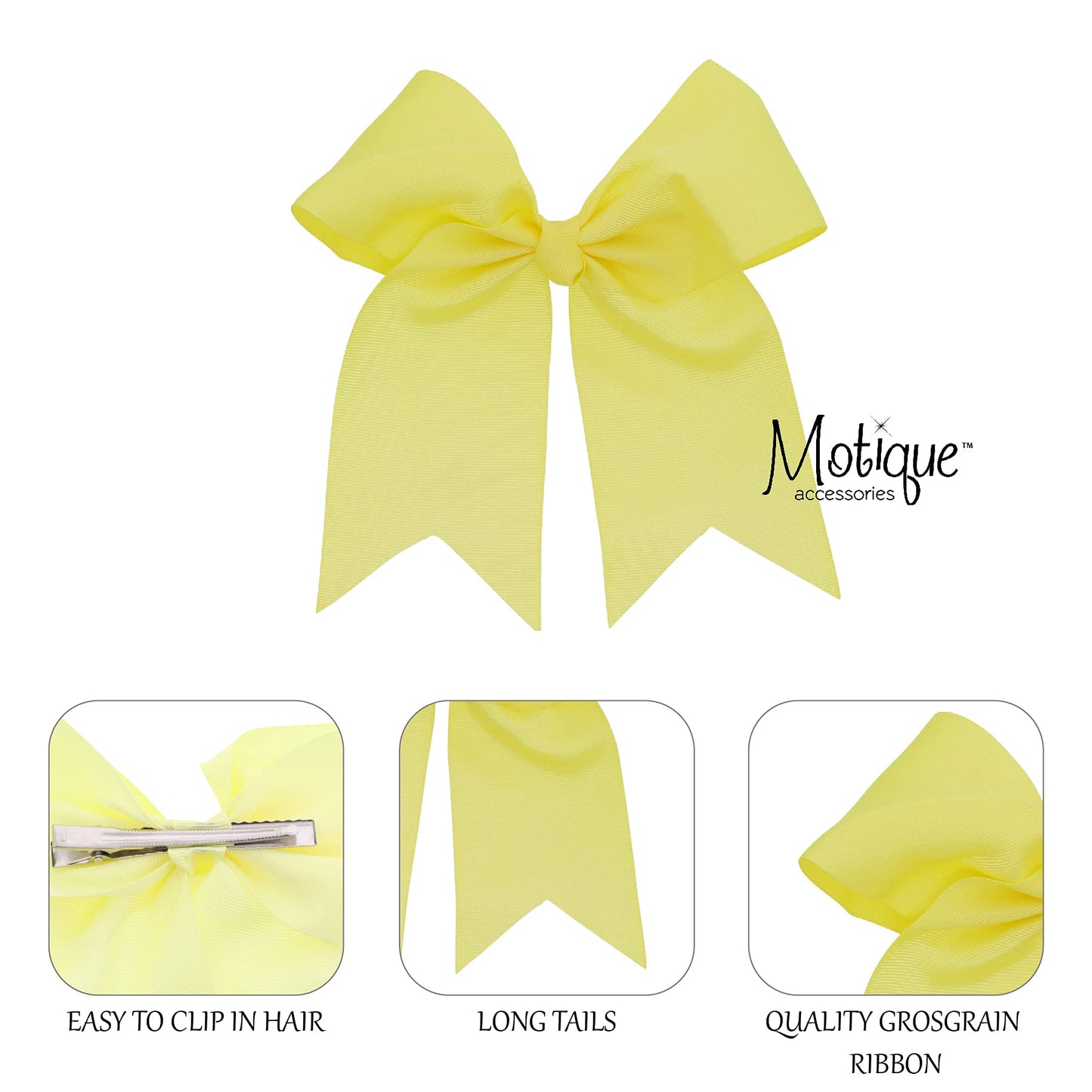 Pale Yellow Jumbo Bow Clip with Tails