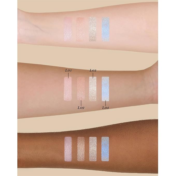 Flower Knows Little Angel Embossed Highlighter- Rose Champagne Highlighter Powder,Warm Rose Gold,Pearly Shimmer,Long-Lasting Radiant Dewy Glow,Feather-Light, Luxurious Velvet Finish(L02 Paradise Lost)