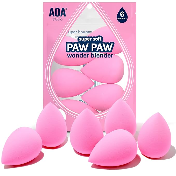 AOA Studio Collection makeup Sponge Set Latex Free and High-definition Set of 6 makeup Wonder blender For Powder Cream and...