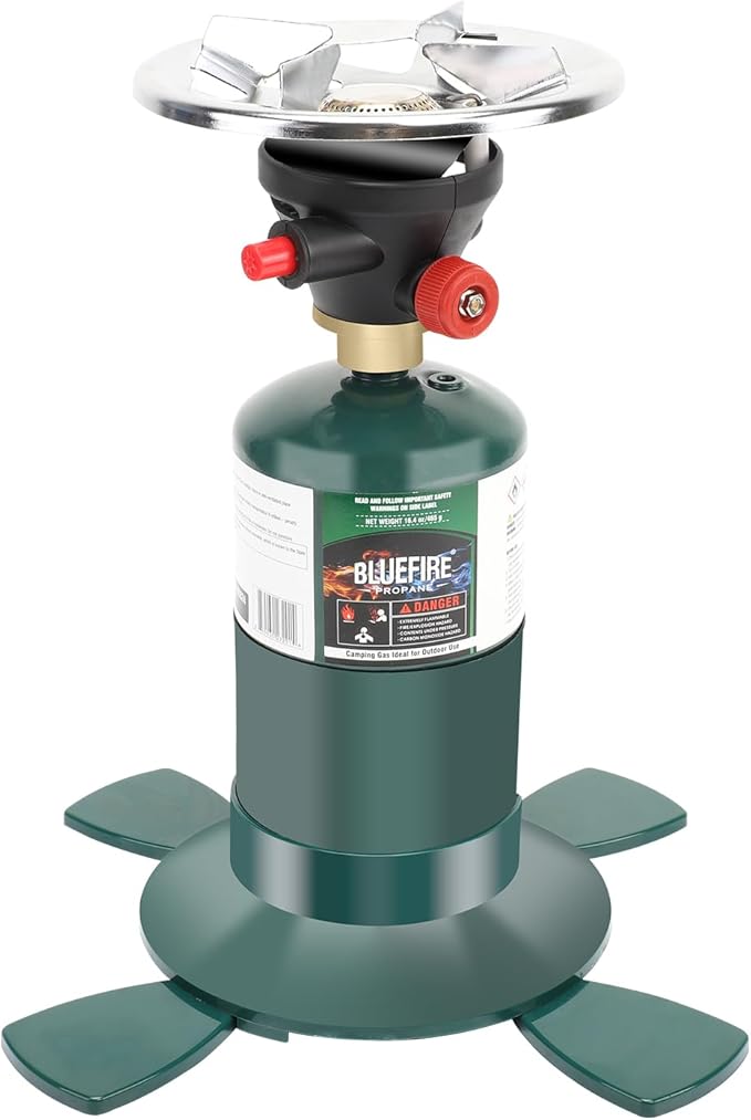 Ruasveltan Camping Stove Propane, Single Burner Propane Stove，Camping Stove with Instant Ignition for Hiking Backpacking a...