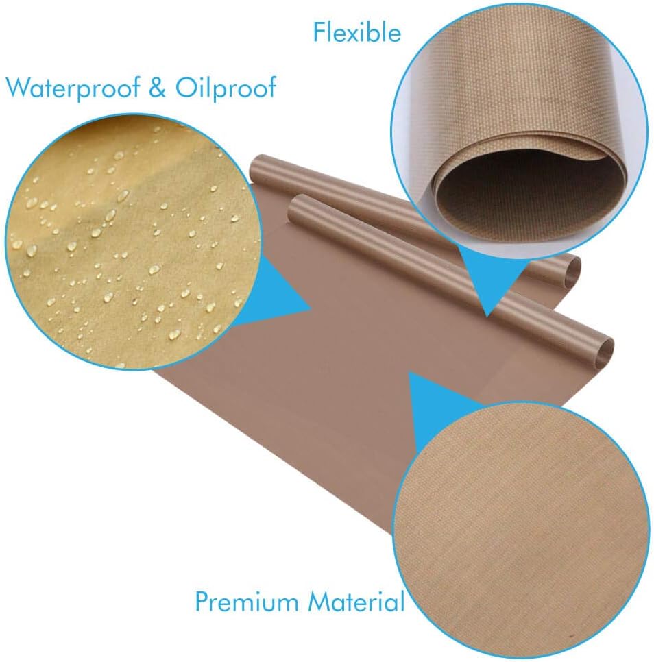 Selizo 10 Pack Teflon Sheet for Heat Press Transfer Sheet Non Stick 12''x16'' Heat Press Transfer Paper Heat Resistant Craft Mat