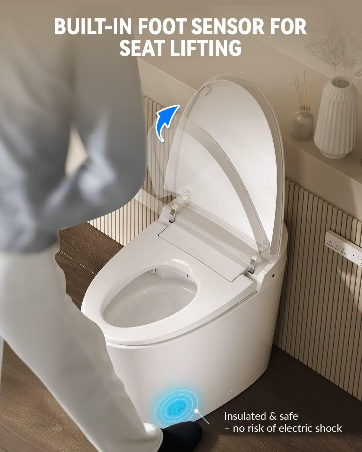 BatheCo Smart Toilet with Bidet Built in, Elongated Japanese Toilet with Powerful Flusht, Heated Bidet ADA Comfort Height, Dryer, Deodorizer, Night Light