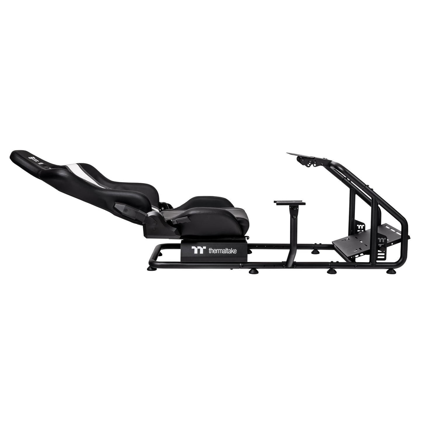 Thermaltake GR300 Racing Simulator Cockpit; Adjustable PVC Seat; Adjustable Pedal & Wheel Mounts; Shifter Mount Included; Compatible with Thrustmaster/Logitech Fanatec; GSC-R30-CPASBB-01