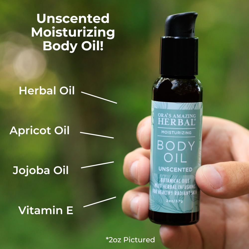 Unscented Body Oil Travel Size With Pump, Fragrance Free Massage Oil, Moisturizing Body Oils for Men and Women, Grapeseed Oil fo