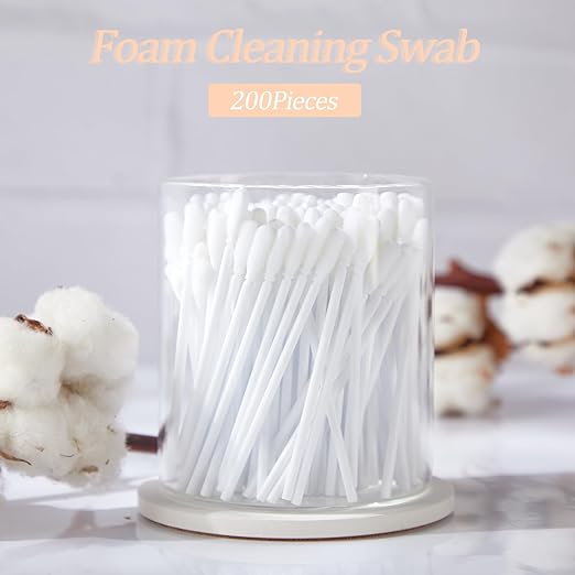 Chinco 200 Pieces Foam Swab Sponge Swab Foam Tips Sponge Stick for Inkjet Printer Print Head Camera Optical Lens Optical Equipment(White,3.66 Inch)
