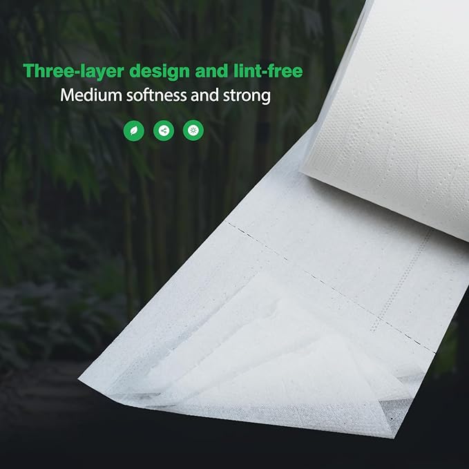 Bamboo Toilet tissue Paper, 3 Ply, Sustainable Toilet Tissue, 9 Rolls and 350 Sheets Per Roll - Septic Safe - Organic, Plastic Free, BPA and Chlorine Free