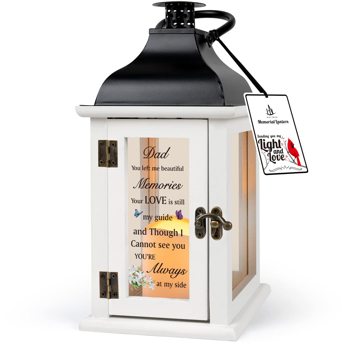 Memorial Lantern - Bereavement Sympathy Gifts for Loss of Father Memorial Gifts for Loss of Father Thoughtful Funeral Gifts for Loss of Father Remembrance Gifts for Loss of Loved One