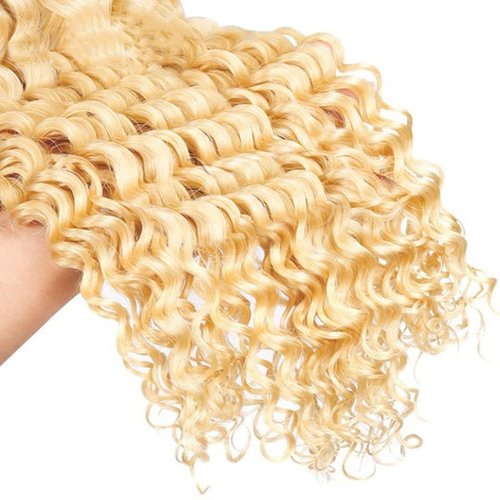 Giginger Brazilian Human Hair Bundles 16 18 20 Inch Blonde 613 Color Deep Wave Bundles Human Hair Unprocessed Virgin Quick Weave Hair for Black Women