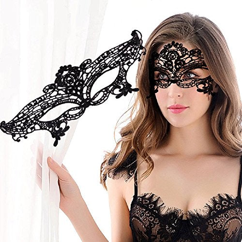 JeVenis Luxury Sexy Lace Eyemask for Masquerade Party Costume Masquerade Mask for Women (Sexy - Black)