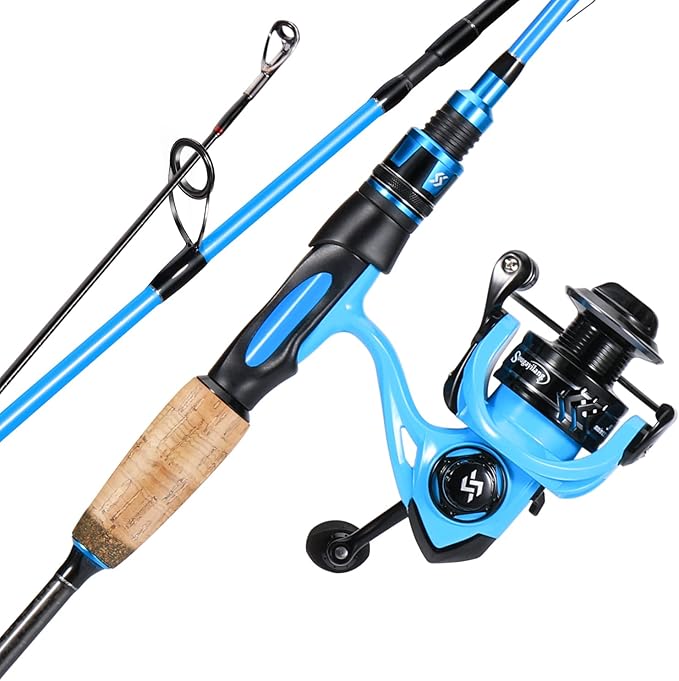 Sougayilang Spinning Combo, Medium Heavy Fishing Pole and 2000 Spinning Reel Set, Fishing Rod and Reel Commbo for Bass Fis...