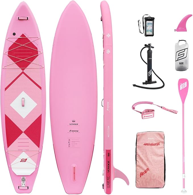 FREESUN Voyage 11’ × 32” Inflatable Stand Up Paddle Board, Touring SUP for Long-Distance Cruising, Stable Beginner Design ...