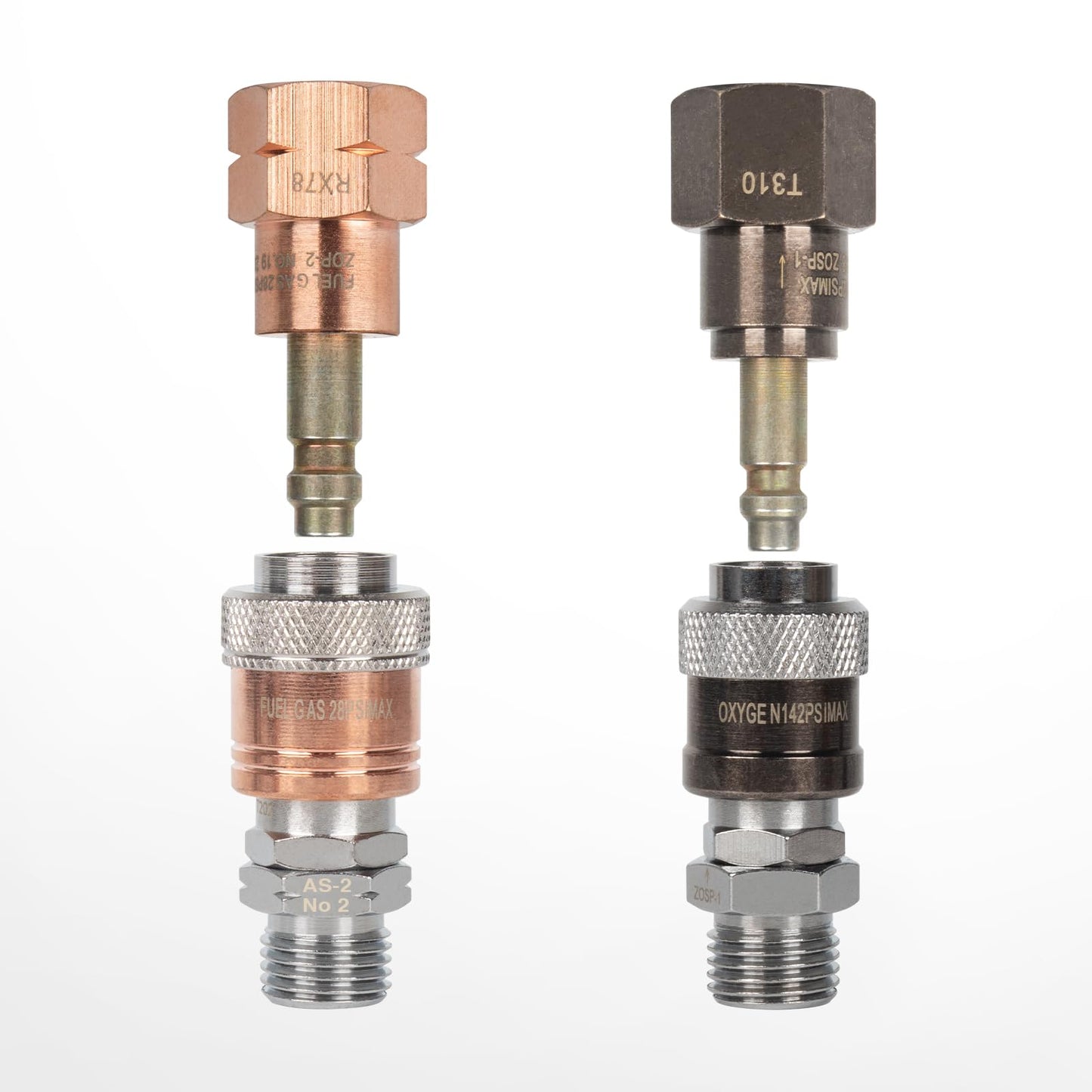 Cutting torch quick connect fittings | Oxy acetylene quick connect fittings | Oxy Fuel Quick Connect Coupler Set