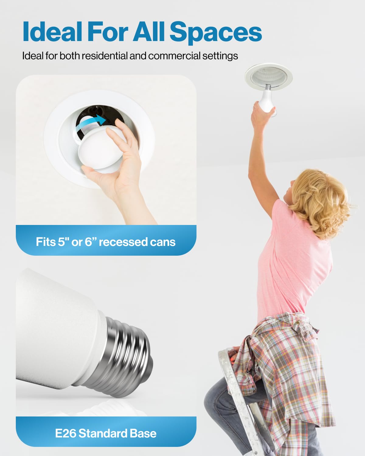 Sunco 12 Pack BR30 Light Bulbs LED, Recessed Can Light Bulbs, Indoor Flood Bulb, 850 LM, 11W (65W Equivalent), 4000K LED Light Bulb Cool White, Dimmable, E26 Base, for Home, Kitchen, Bedroom UL